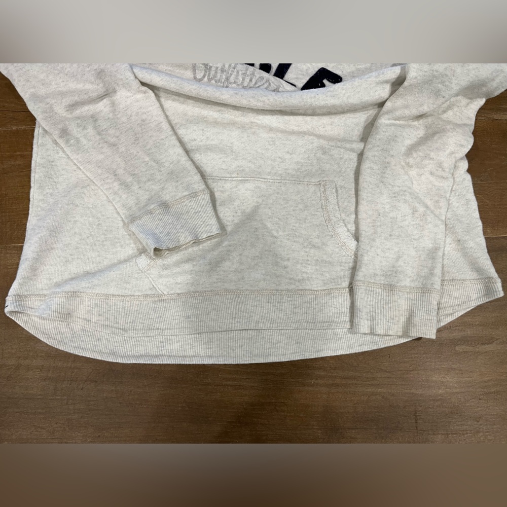 A.Eagle Outfitters Light Gray Hoodie with Navy Appliqué - Picture 3 of 4